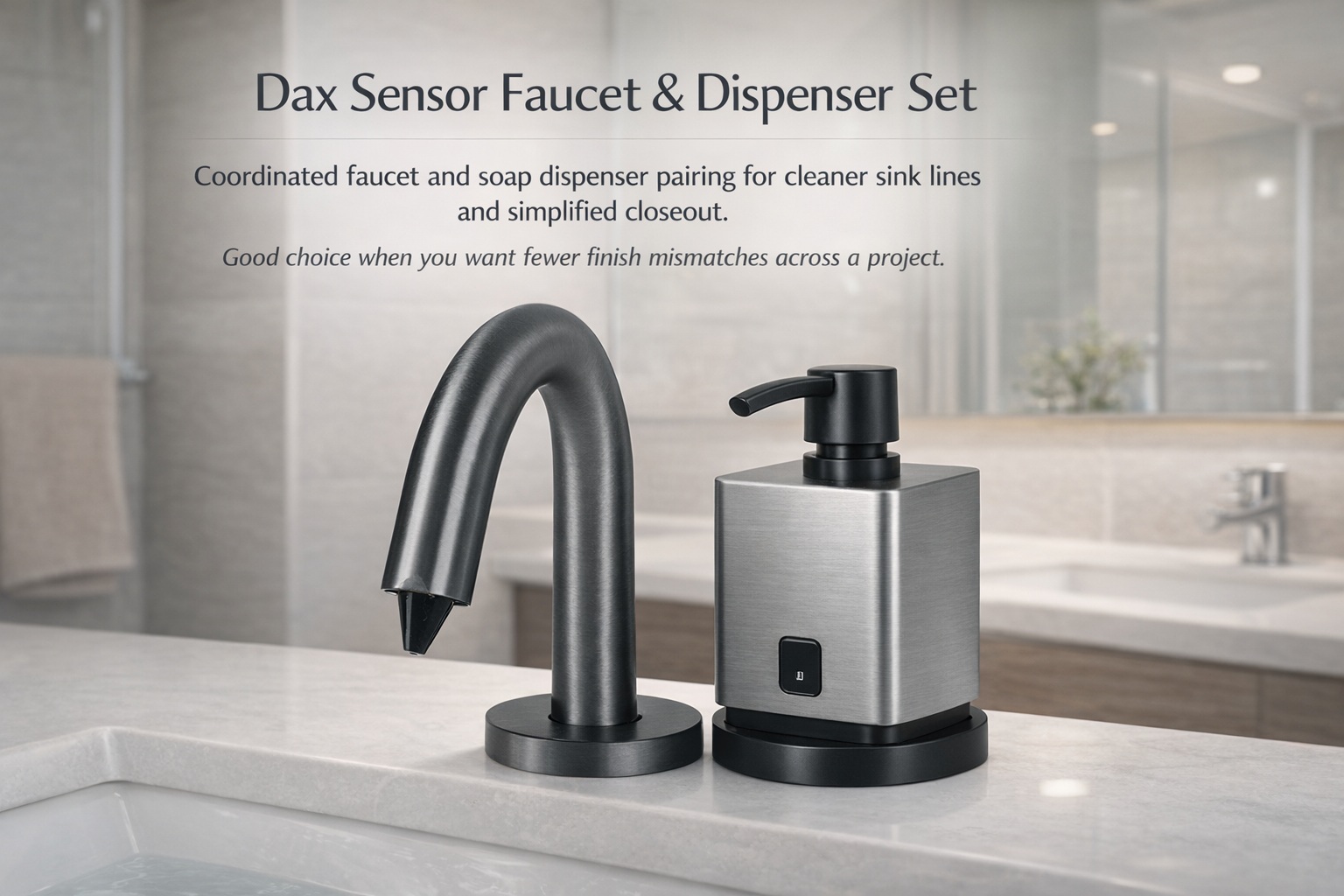 BathSelect Dax Automatic Sensor Faucet and Soap Dispenser set model BS18309